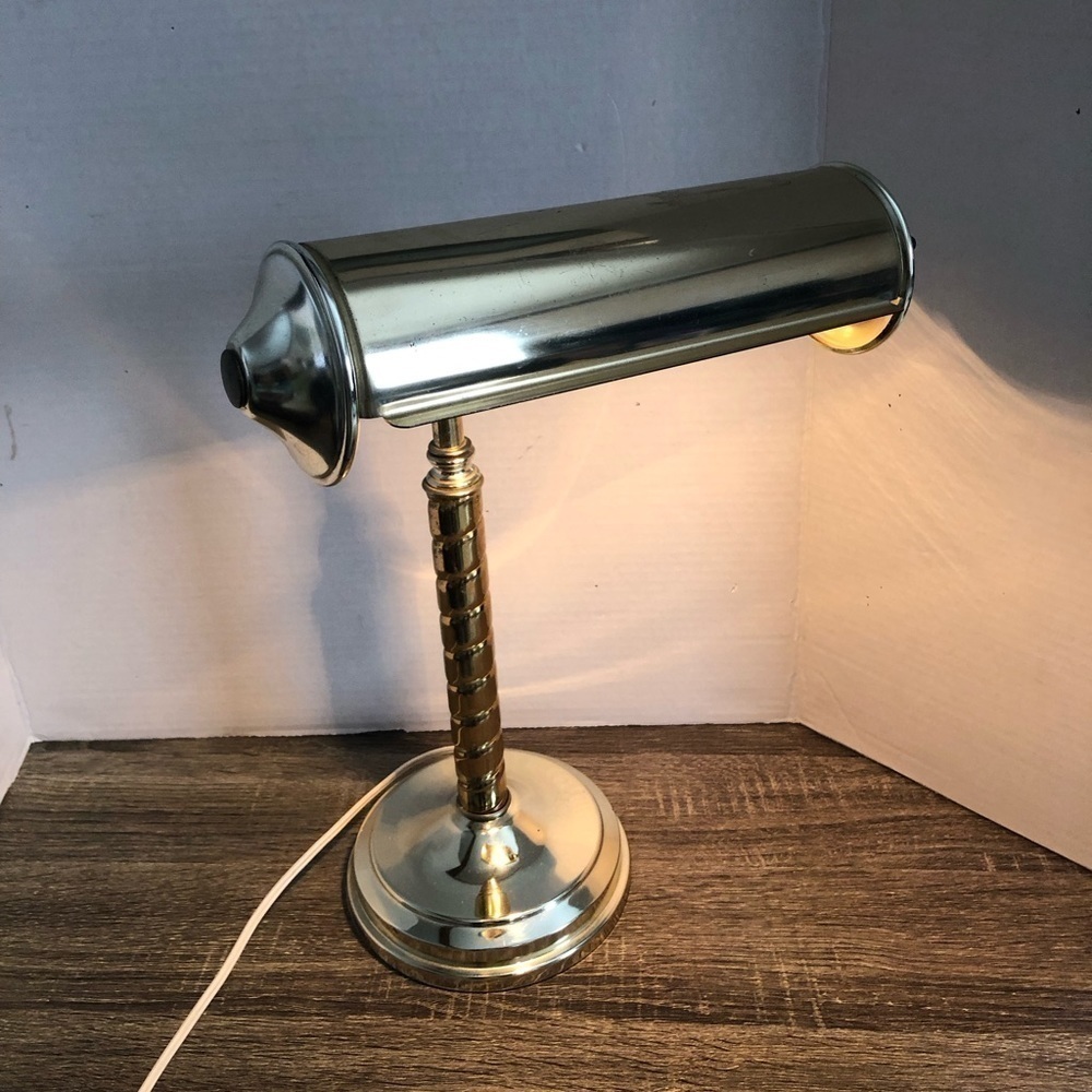 Vintage Brass Bankers Lamp